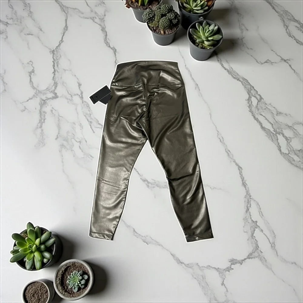 90 Degree by Reflex Women's Leatherette Super Hi Rise Ankle Length Leggings‎ XL - Picture 2 of 6